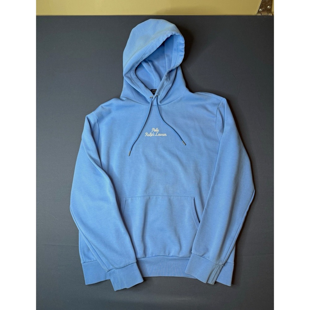 Polo Ralph Lauren Light Blue Script Logo Pullover Hoodie Men's Large